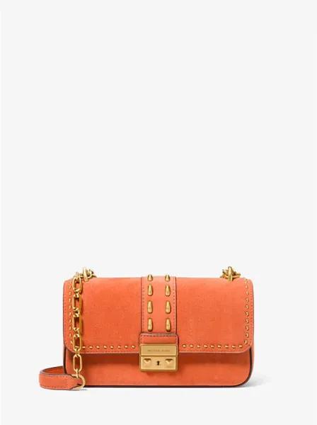 Tribeca Small Studded Suede Shoulder Bag