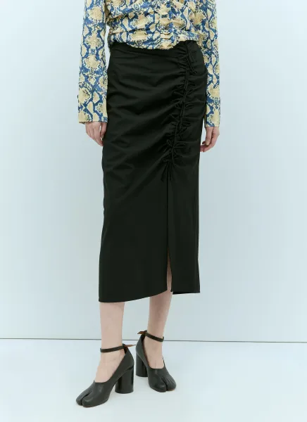 Drapey Melange Midi Skirt