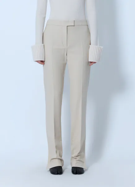 Sportmax Tailored Wool Grain-de-Poudre Trousers