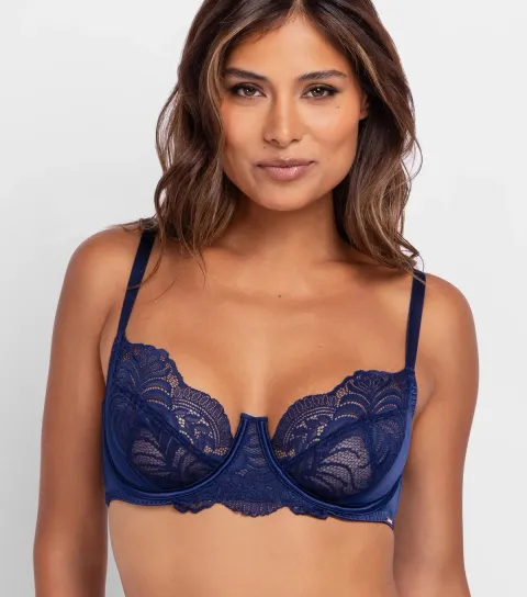 Women's Blue Amar Full Coverage Non Padded Underwired Bra