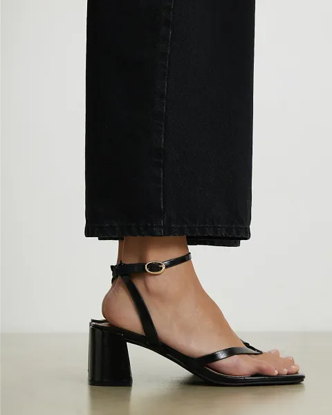 River Island Block Heel Toe Thong Sandals