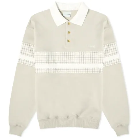 Stripe Polo Colalr Sweat