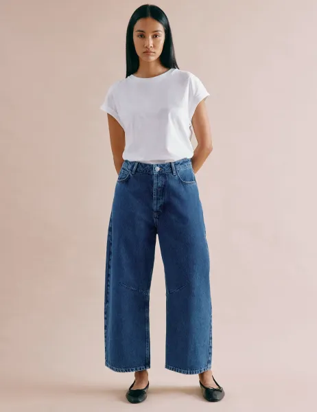 Albaray Mid Rise Barrel jeans Indigo
