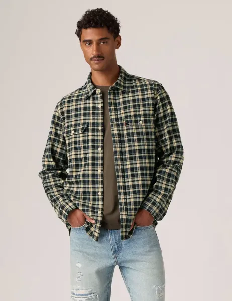 Levi's Levi's Jackson Pure Cotton Worker Shirt Blue Mix