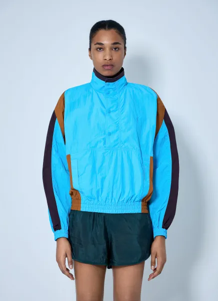 High-Neck Windbreaker Jacket