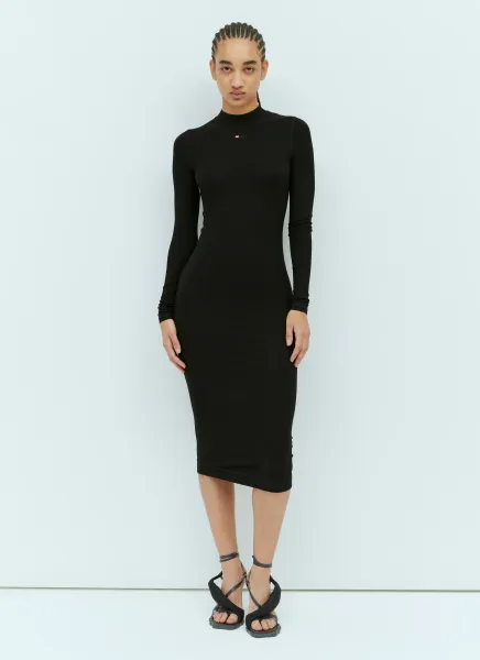 D-Mokky-Ls-Mocrodiv Knit Midi Dress