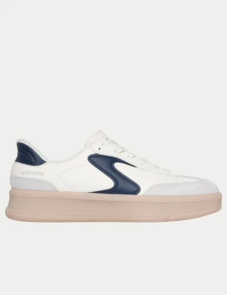 Skechers Hotshot HI Lifted Luxe Slip-ins Platform Trainers White Mix