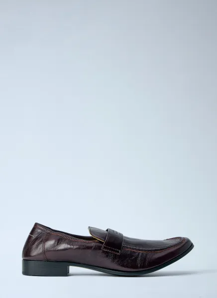 Brushed Leather Loafers
