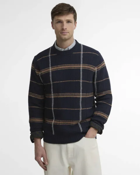 Fasey Cable-Knit Tartan Jumper