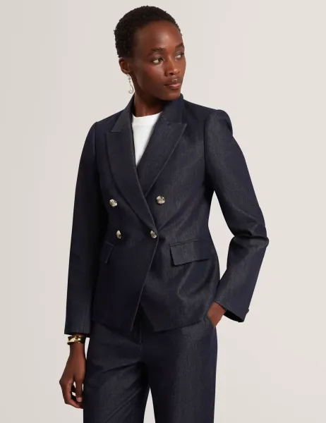 Ted Baker Denim Tailored Blazer Dark Blue