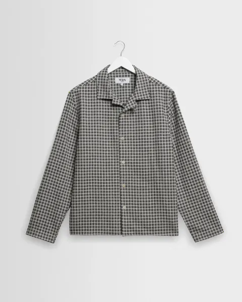 Corey - Black and Ecru Mini Check Shirt