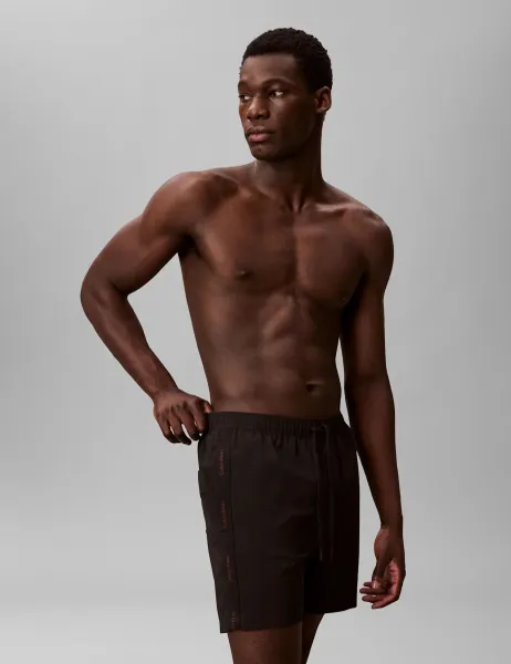 Calvin Klein Logo Tape Swim Shorts Black