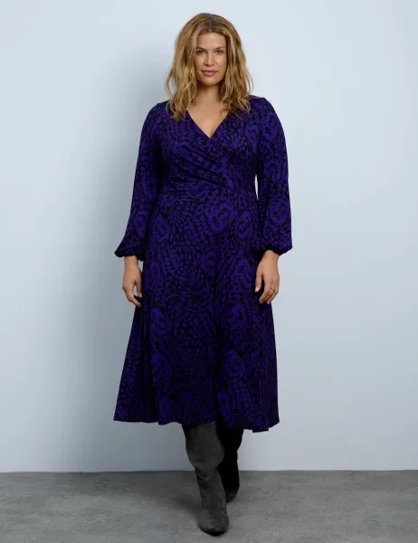 Live Unlimited London Curve Jersey Printed V Neck Midaxi Dress