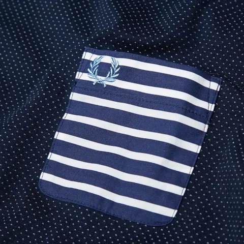 Fred Perry Polka Dot Stripe Pocket Tee