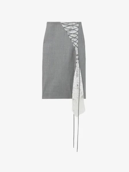 Corset Lacing Panel Pencil Skirt