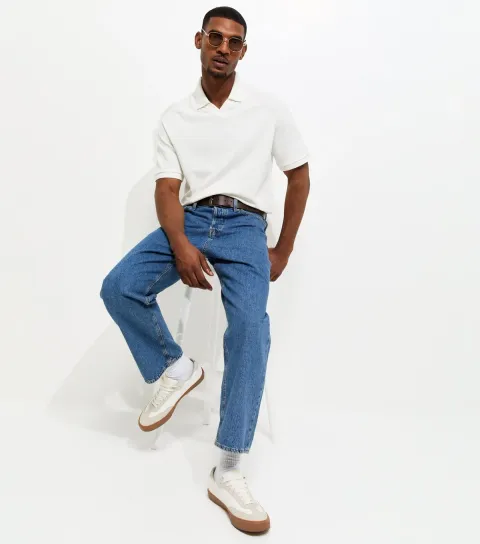 Men's Cream Regular Striped Short Sleeve Polo Shirt