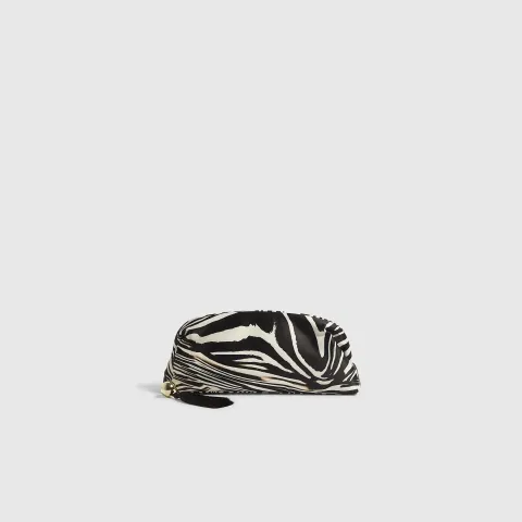 River Island Zebra Print Tassel Frame Clutch Bag