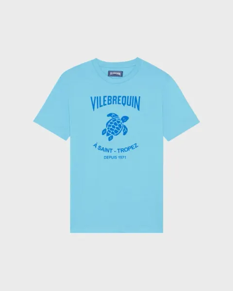 Vilebrequin Men Cotton T-shirt Contrasted Placed Gomy Logo