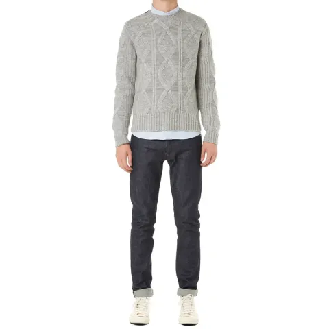 Zip Neck Crew Knit
