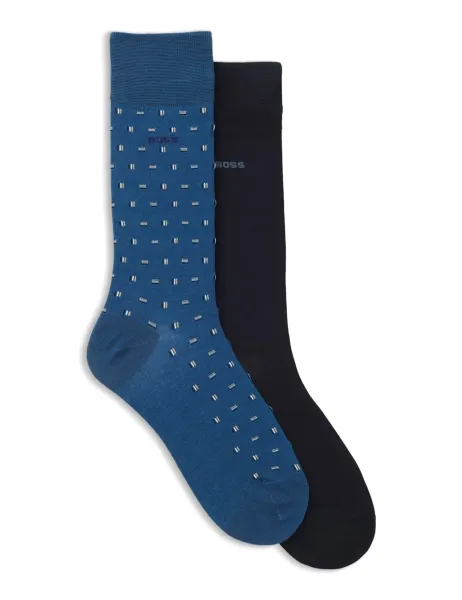 Boss 2 Pack Assorted Cotton Rich Socks Blue Mix