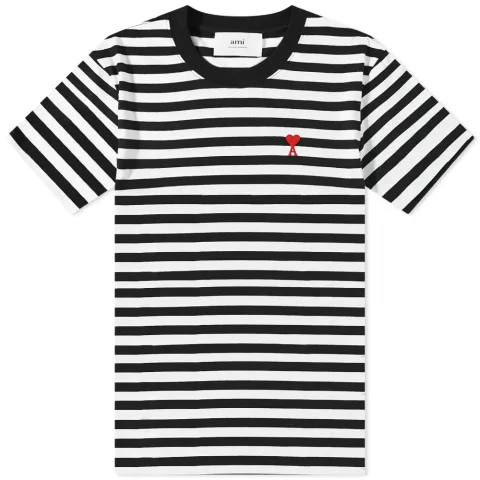 AMI Small A Heart Stripe T-Shirt