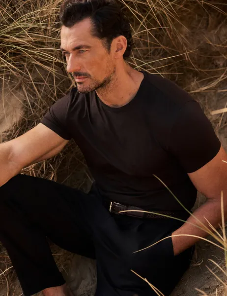 David Gandy Wellwear Ultimate Cotton Modal Crew Neck T-Shirt Chocolate