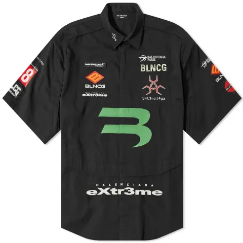 Short Sleeve Gamer Patched Oversized Shirt