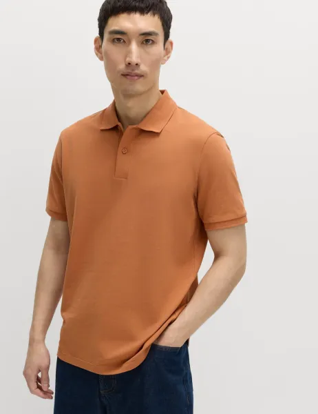 Marks & Spencer Ultimate Pique Polo Shirt Burnt Orange