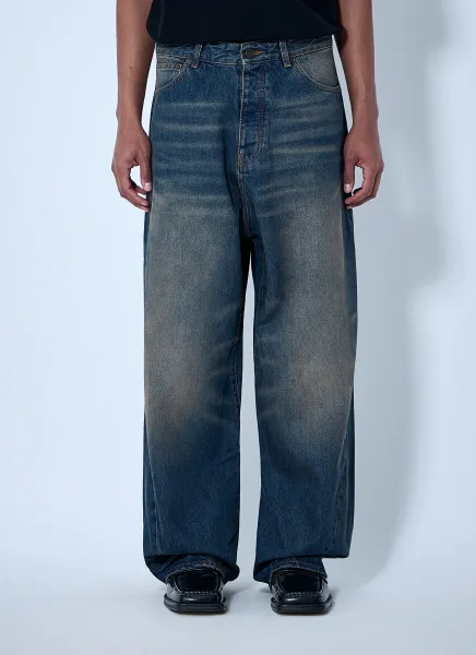 Wide-Leg Denim Trousers