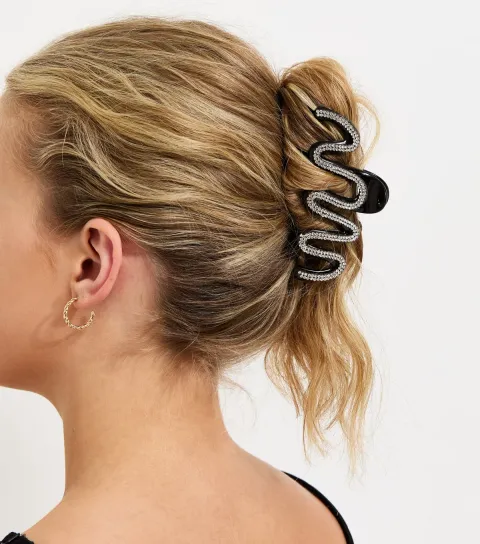 Silver Wiggly Hair Clip