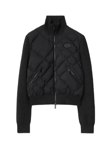 Women Check-stitch Nylon Jacket Black