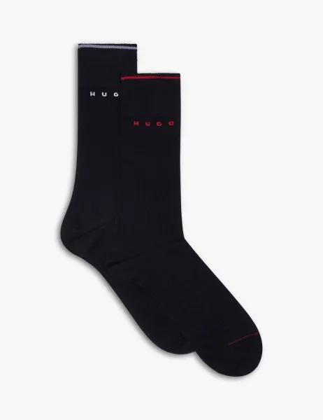 HUGO 2 Pack Cotton Blend Socks Black