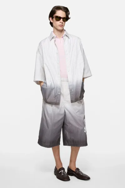 Dip-dyed button-up shirt