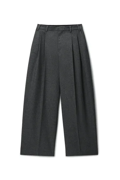 TWEED MID-RISE CREASED PANT
