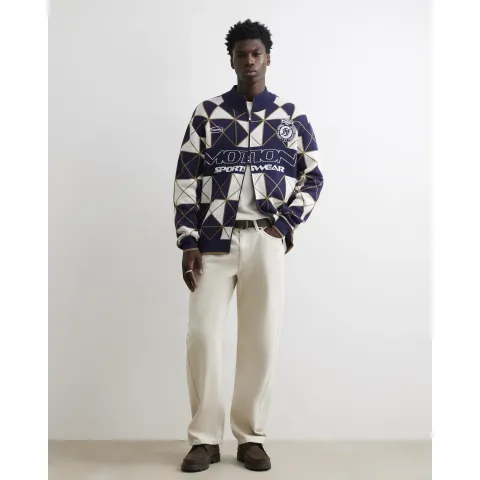 River Island Regular Fit Geometric Zip Cardigan