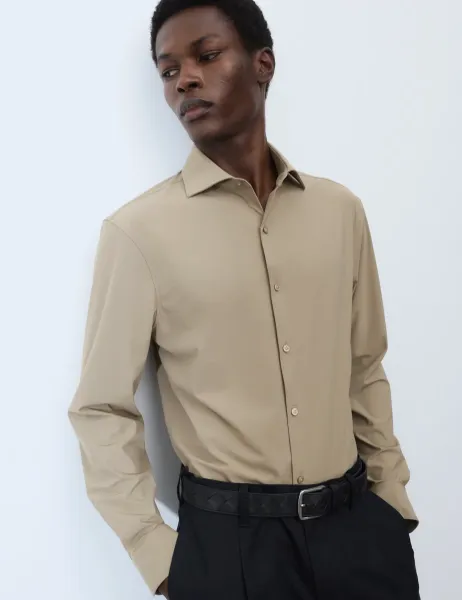 Autograph Slim Fit Stretch Performance Shirt Sable