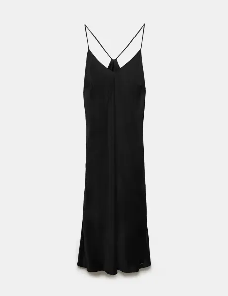 Autograph Satin Strappy Long Chemise Black