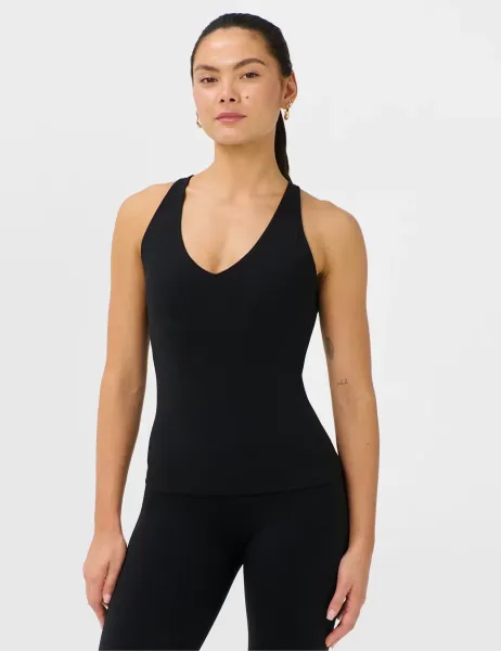 Ultimate Studio V-Neck Strappy Vest Top Black