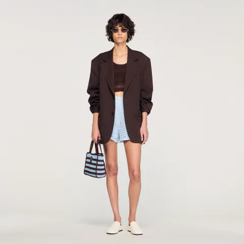 SANDRO Oversized wool jacket