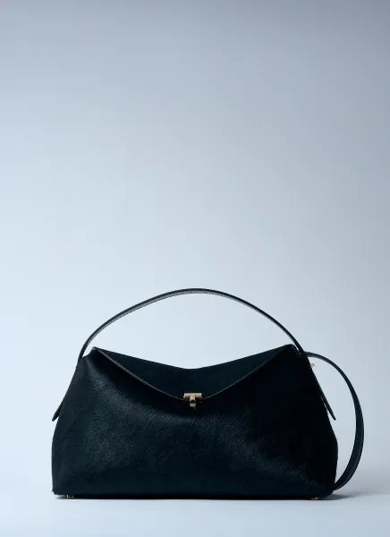 T-Lock Pony Hair Top-Handle Bag