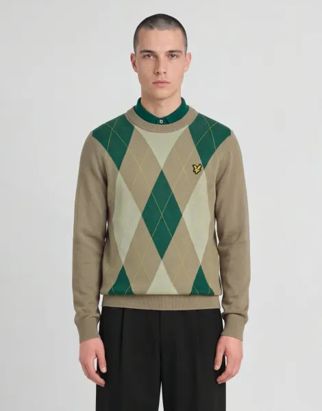Lyle & Scott Archive Argyle Crew Neck Jumper