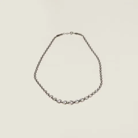 Metal necklace with crystals