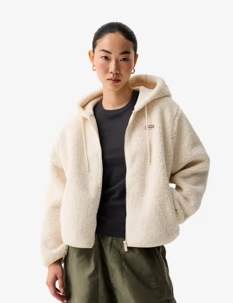 Hunter Bonelle Borg Fleece Jacket White