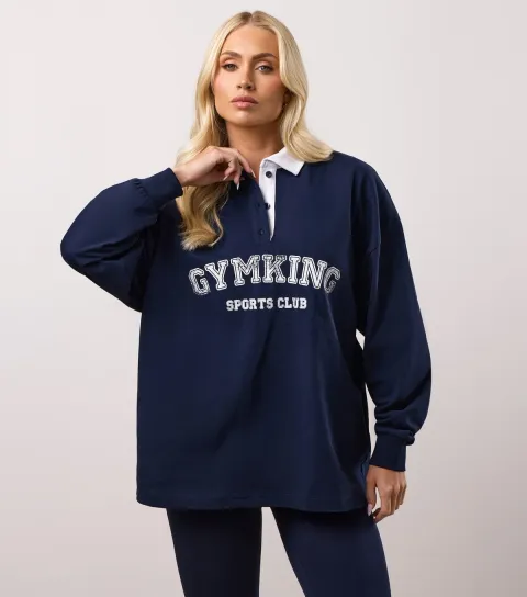 Women's Navy Cotton Synergy Rugby Shirt