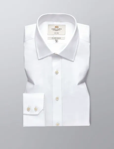 Hawes & Curtis Slim Fit Non Iron Pure Cotton Twill Shirt White
