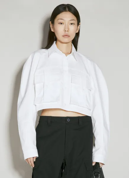 Cargo Pockets Cropped Shirt