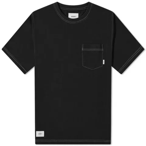 Blank Contrast Stitch Pocket T-Shirt