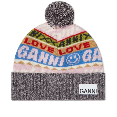 Graphic Wool Beanie Hat