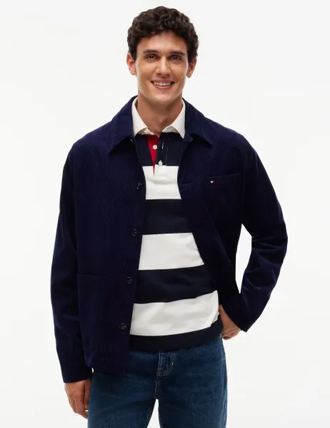 Tommy Hilfiger Pure Cotton Corduroy Chore Jacket Navy