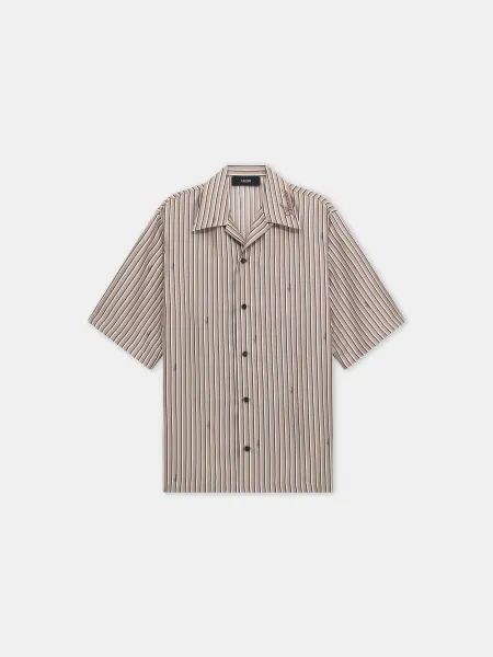 SCRIPT BOWLING SHIRT - Mocha